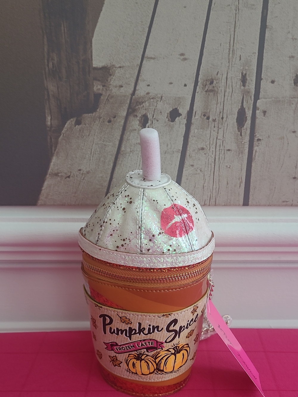 Betsey Johnson Pumpkin Spice Novelty Cup Bag NWT